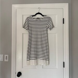 Tommy Hilfiger Navy and White Striped Top
